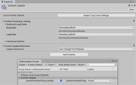 Click the Update Addressables Scenes button. . Unity addressables not working in build
